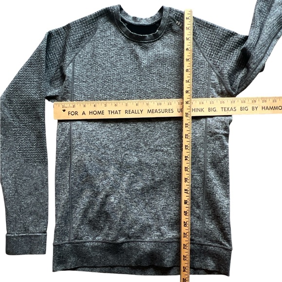 Lululemon Textured Tech Fleece Crewneck Sweatshirt Gray Athletic Pullover medium - Picture 4 of 6